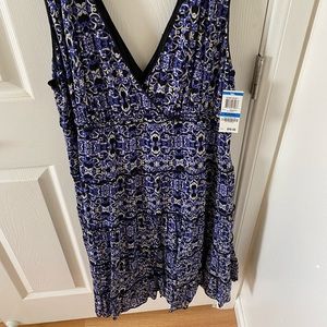 Periwinkle scroll print dress